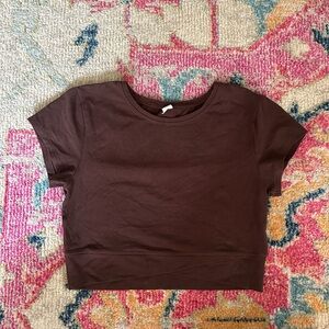 Old Navy Cropped Brown Shirt